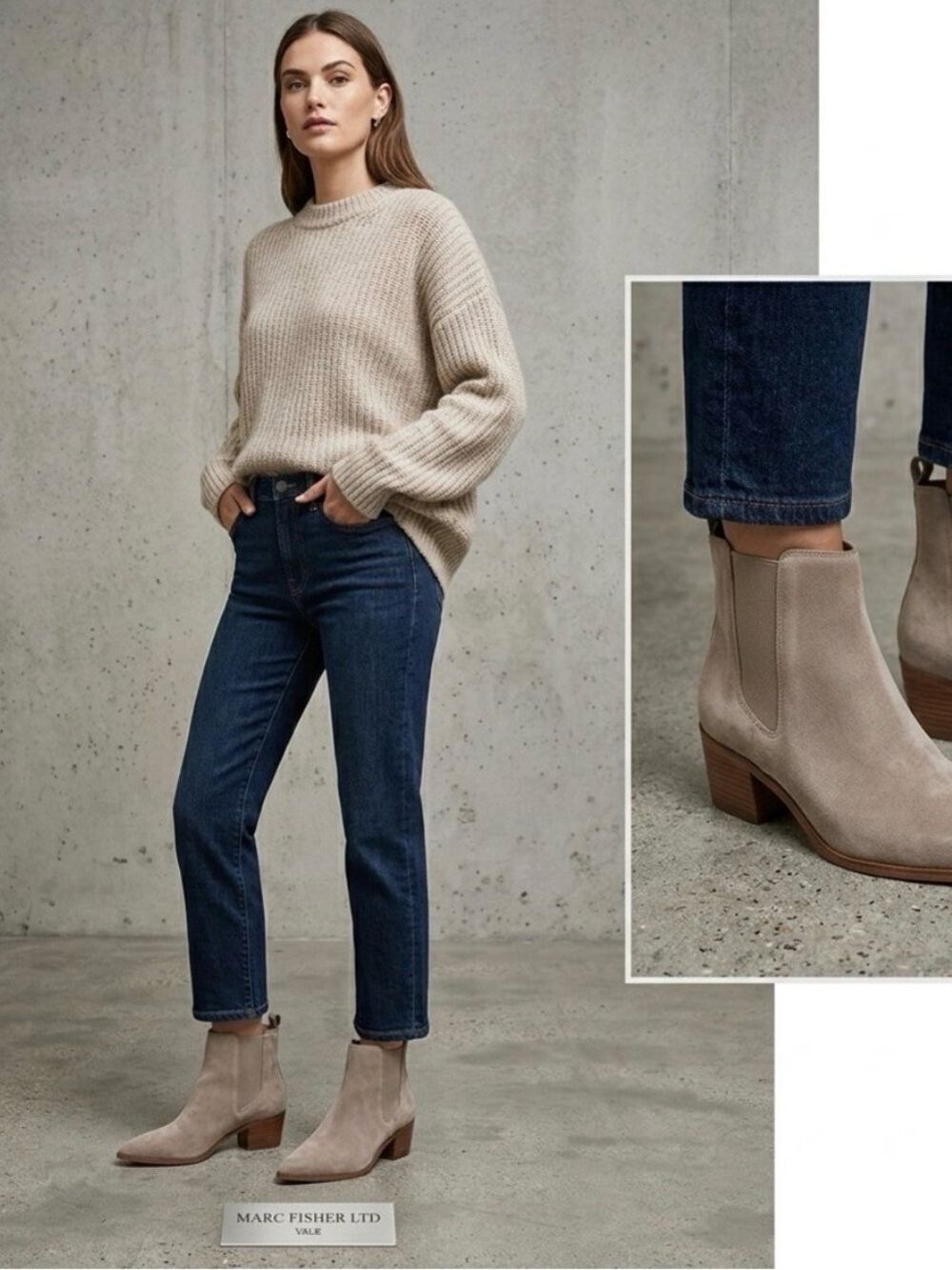Marc Fisher Suede Tan Yikalo Chelsea Bootie - Size 9.5 M